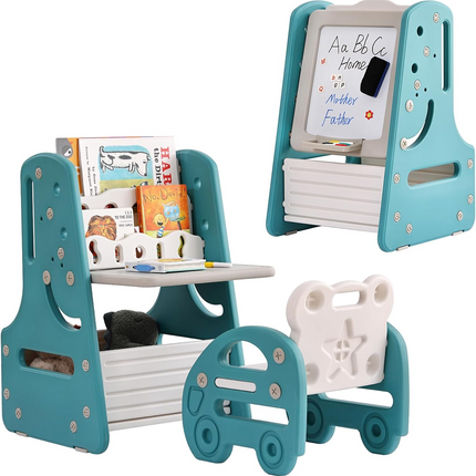Juego de Mesa y Silla de dibujo Multifuncional para Niños con Pizarra