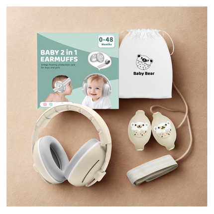 Orejeras de Protección Auditiva para Bebes 2 en 1 con Dideño - Convertible