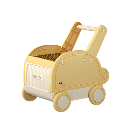 Carrito de Juguete para Niños y Bebés con Mango para Practicar Caminar y Organizar Juguetes