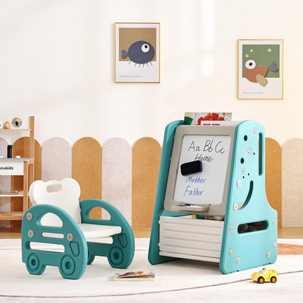 Juego de Mesa y Silla de dibujo Multifuncional para Niños con Pizarra