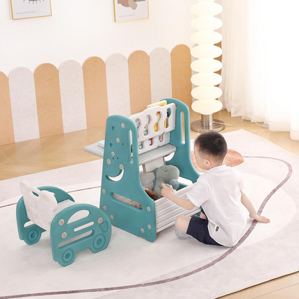 Juego de Mesa y Silla de dibujo Multifuncional para Niños con Pizarra