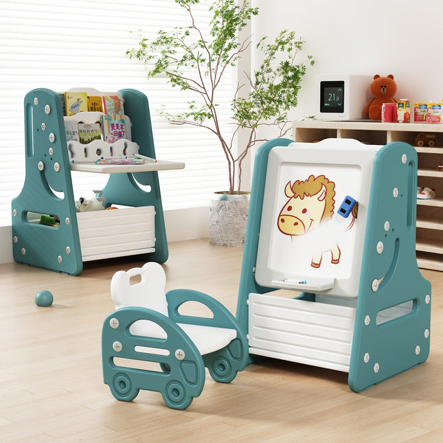 Juego de Mesa y Silla de dibujo Multifuncional para Niños con Pizarra