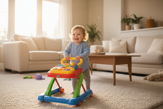 un video donde un niño este jugando con su caminador de bebe que tengo en mi lista de productos en la categoria de Infantes